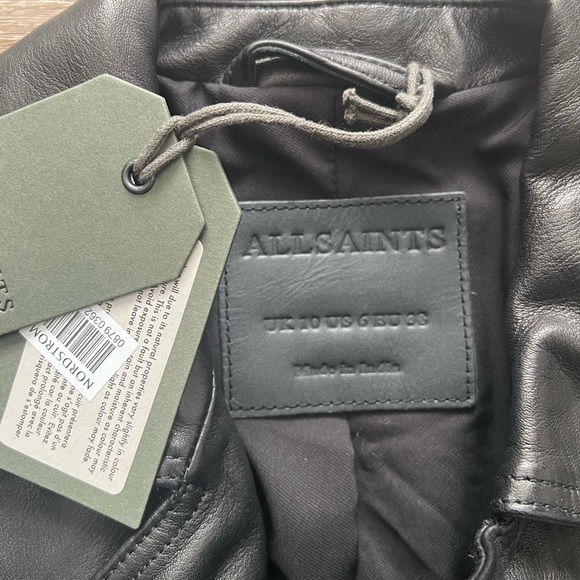 All Saints Dalby Leather Biker Jacket - Picture 3 of 4